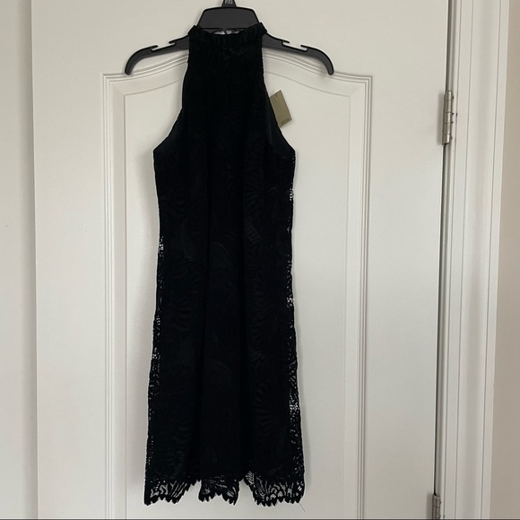 black mock neck long sleeve dress ÉTERNE Turtleneck Maxi fabric_Lace Color:Custom_Colors stretchy fabric allows room Birthday Dress Silk Wrap
